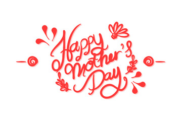 Fototapeta na wymiar Happy mother's day calligraphy type vector for card designs