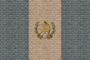 3D Flag of Guatemala on brick wall