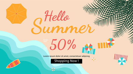 Hello Summer Sale website banner.