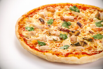 Italian traditional Pizza with seafood