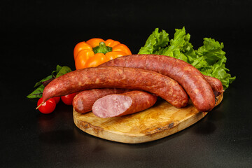 Natural meat sausages with minced meat