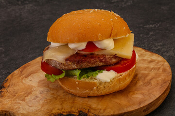 Delicous burger with tuna fish