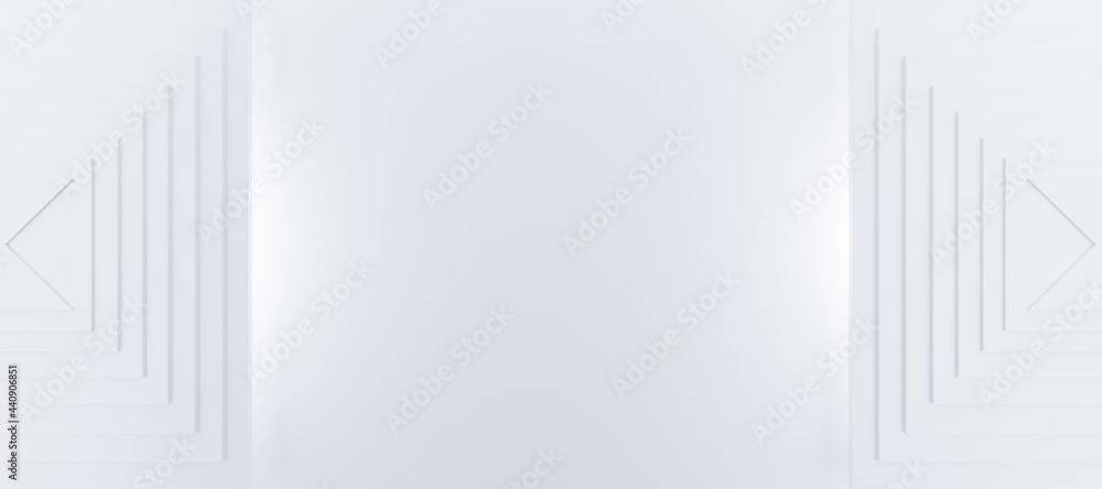 Poster abstract and illustration of a white triangle background,light and shadow with free space in right.3