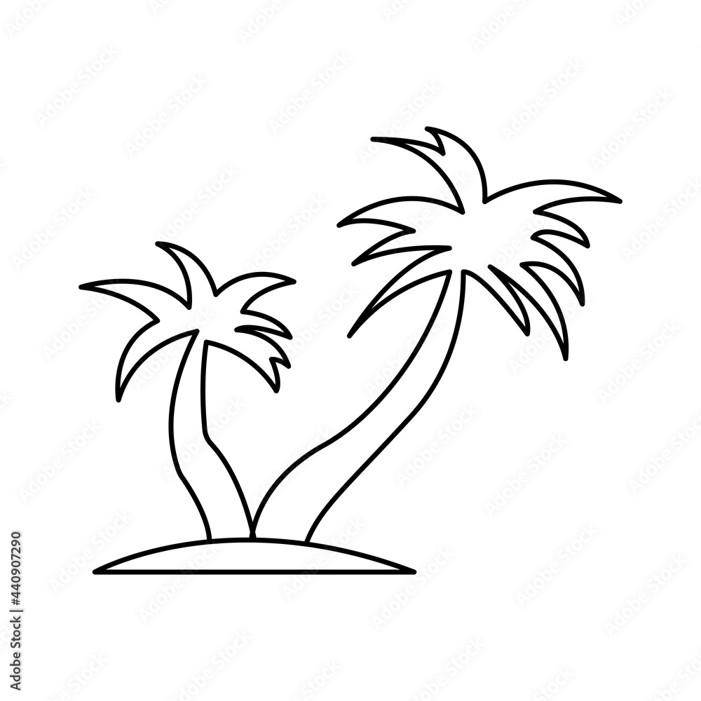 Poster palm tree line icon. design template vector