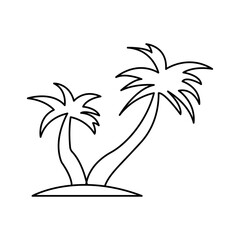 Palm tree line icon. design template vector