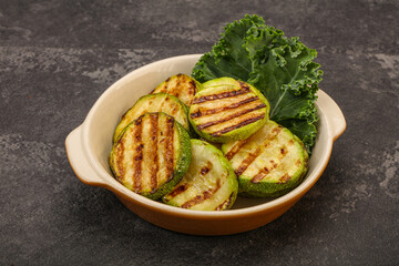 Vegan cuisine Grilled zucchini slices