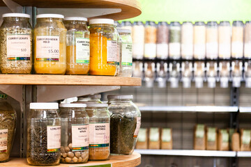 Bulk food store with bulk buying options for spices and other necessities