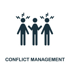 Conflict Management icon. Monochrome simple element from soft skill collection. Creative Conflict Management icon for web design, templates, infographics and more