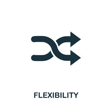 Flexibility icon. Monochrome simple element from soft skill collection. Creative Flexibility icon for web design, templates, infographics and more
