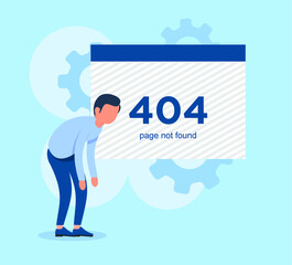 Page not found error 404 flat design