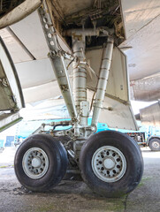 Under-cart of an old airplane
