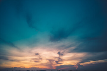 cloud sky on evening time.Evening Vivid sky with clouds.