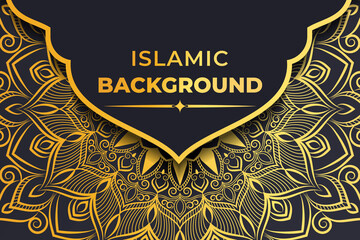 Luxury mandala background with golden arabesque islamic background