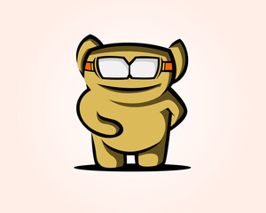 simple modern robot assistant logo design template illustration