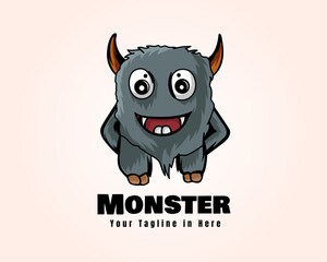 cartoon monster drawing art design template