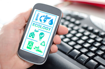 Ecology concept on a smartphone