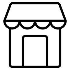Market online outline style icon