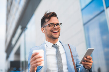 Businessman enjoying day