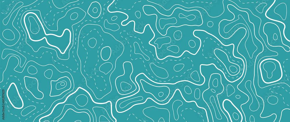 Wall mural abstract line art background vector. mountain topographic map background with lines texture. wallpap