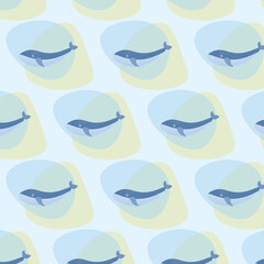 Obraz premium pattern with whales, suitable for textiles and children's products