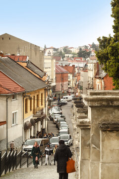 Uzhhorod, Ukraine, Dukhnovych Street view, Ungvar cityscape, Uzhhorod historical downtown