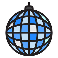 Disco ball color line style icon