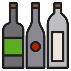 Wines color line style icon
