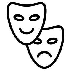 Mask outline style icon