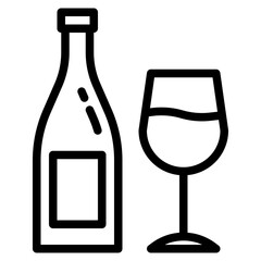 Wine outline style icon