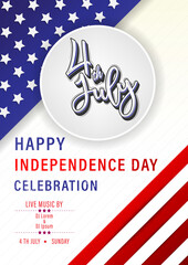 4th of July United States of America Independence day brochure or flyer template.