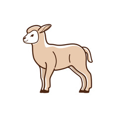 Little lamb. Vector illustration for emblem, badge, insignia.
