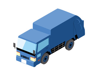 働く車　ゴミ収集車｜アイソメトリックスの自動車の立体イラスト3D