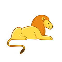 Cartoon lion, cute character for children. Vector illustration in cartoon style for abc book, poster, postcard.