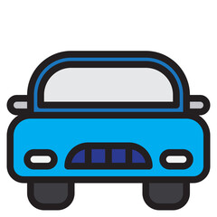 car rental color line style icon