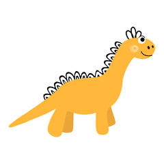 Cute cartoon dinosaur isolated on white background. Vector illustration.