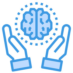 Fototapeta premium Brain blue outline icon