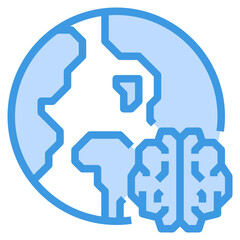 World blue outline icon