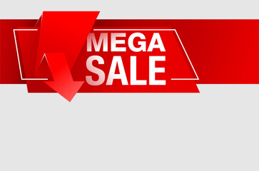 Mega Sale block for banner with arrow up