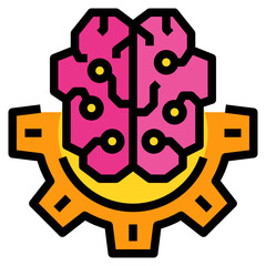 Gear filled outline icon