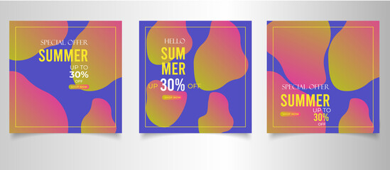 Summer sale background for social media post