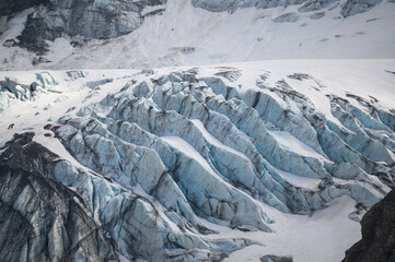 Séracs of Bifertengletscher seen from Fridolinshütte in Glarus