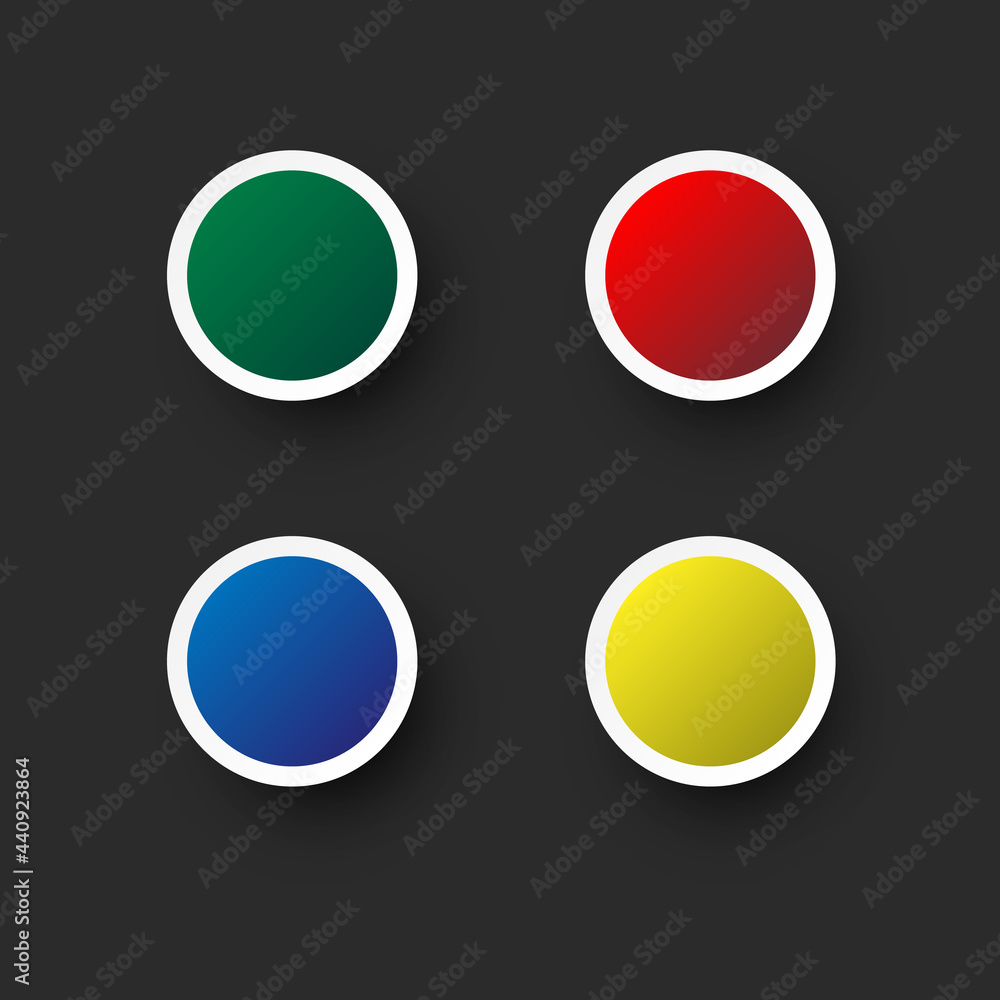 Aufkleber set colorful buttons isolated on white background. speech bubble.vector