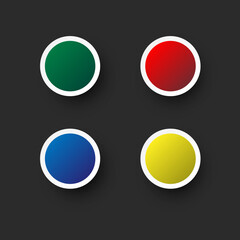 Set Colorful Buttons Isolated On White Background. Speech Bubble.Vector