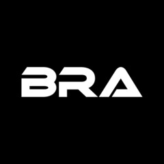 BRA letter logo design with black background in illustrator, vector logo modern alphabet font overlap style. calligraphy designs for logo, Poster, Invitation, etc.
