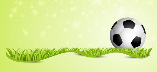 Football Tournament, Soccer Cup, Ball on green Field.