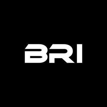 BRI letter logo design with black background in illustrator, vector logo modern alphabet font overlap style. calligraphy designs for logo, Poster, Invitation, etc.