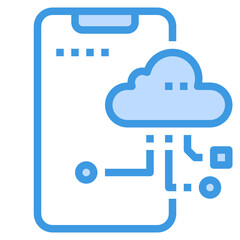 Cloud Computing blue outline icon