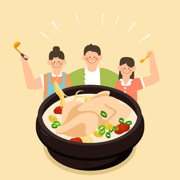 A collection of health-food illustrated in hot summer