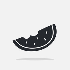 hand drawn watermelon icon Design Template. Illustration vector graphic. doodle watermelon black glyph style isolated on white background.Perfect for design elements for decorations, pattern