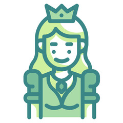 princess blue line icon